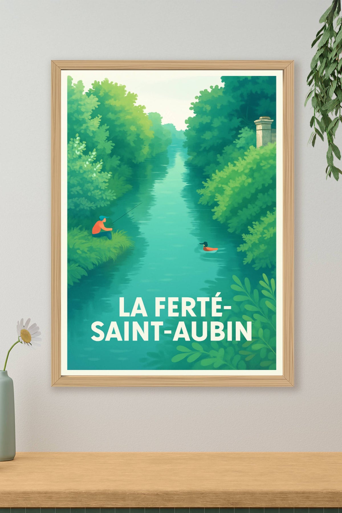 Affiche La Ferté-Saint-Aubin — Le Charme paisible de la nature · poster d'art de La Ferté-Saint-Aubin
