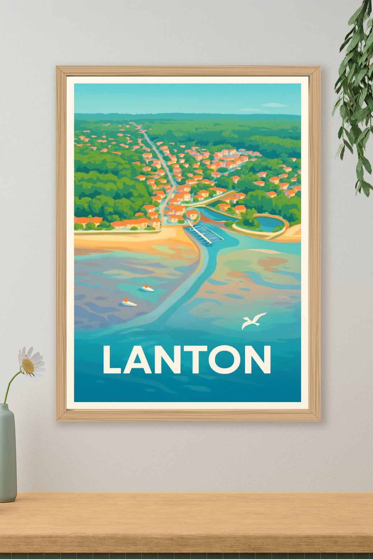 Affiche Lanton — Évasion entre terre et mer · poster d'art de Lanton