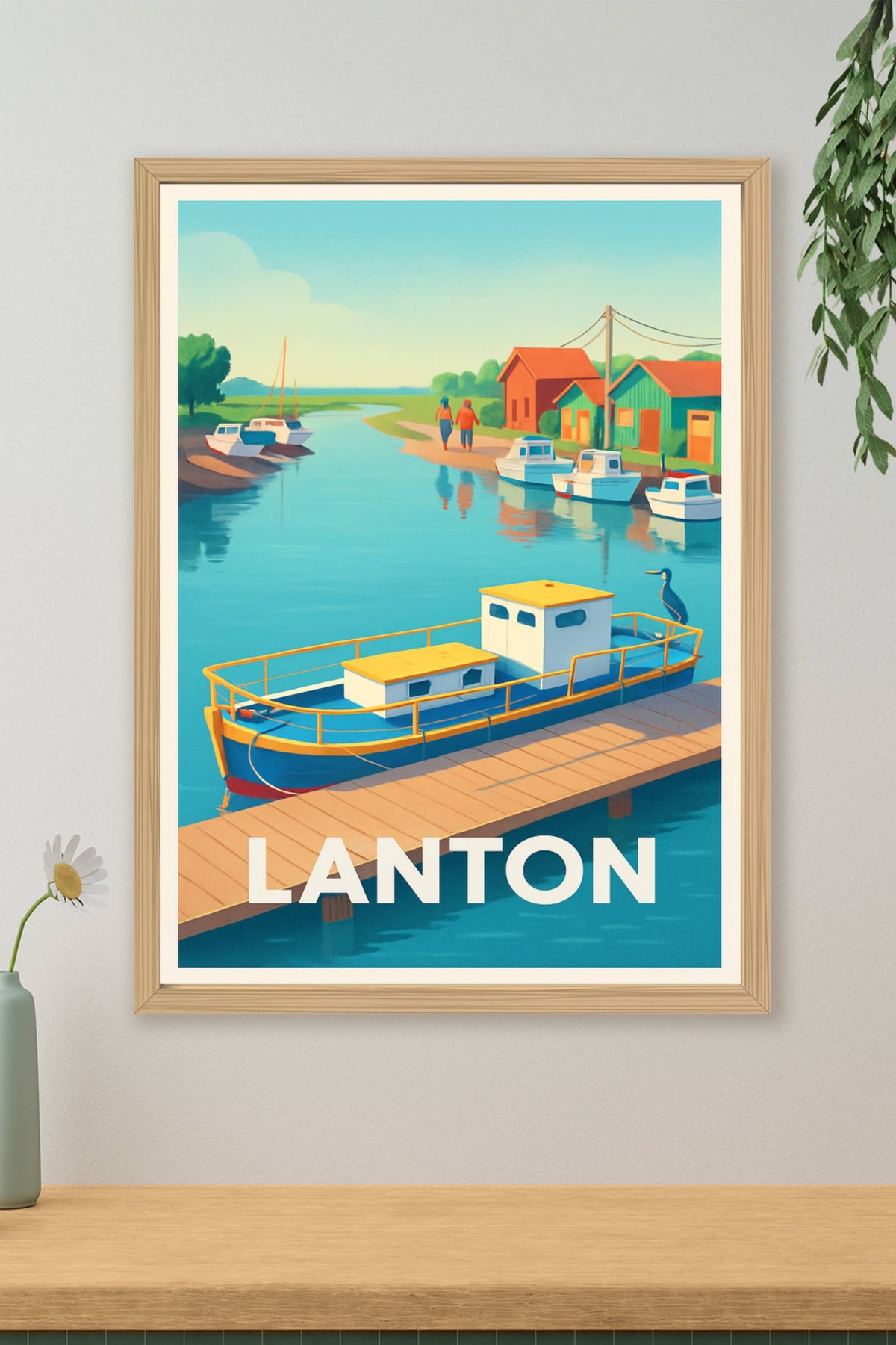 Affiche Lanton — Charme et sérénité au bord de l'eau · poster d'art de Lanton