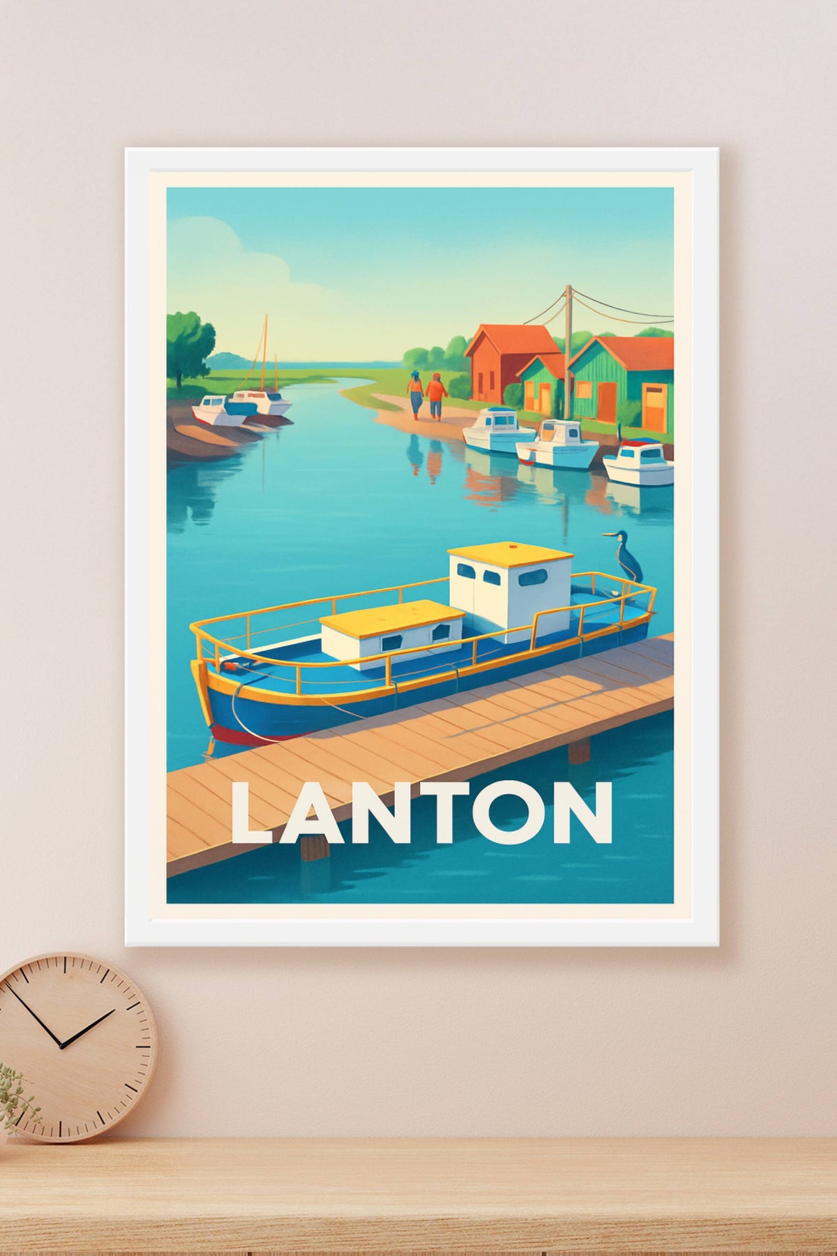 Affiche Lanton — Charme et sérénité au bord de l'eau · poster d'art de Lanton
