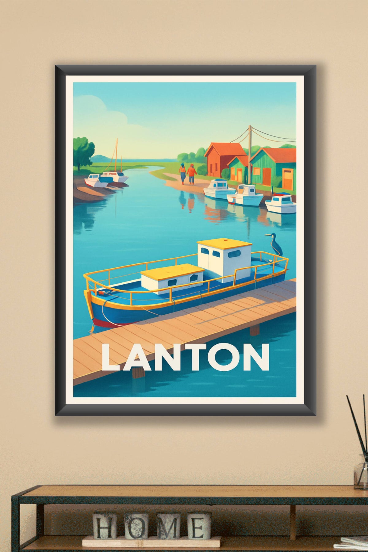 Affiche Lanton — Charme et sérénité au bord de l'eau · poster d'art de Lanton
