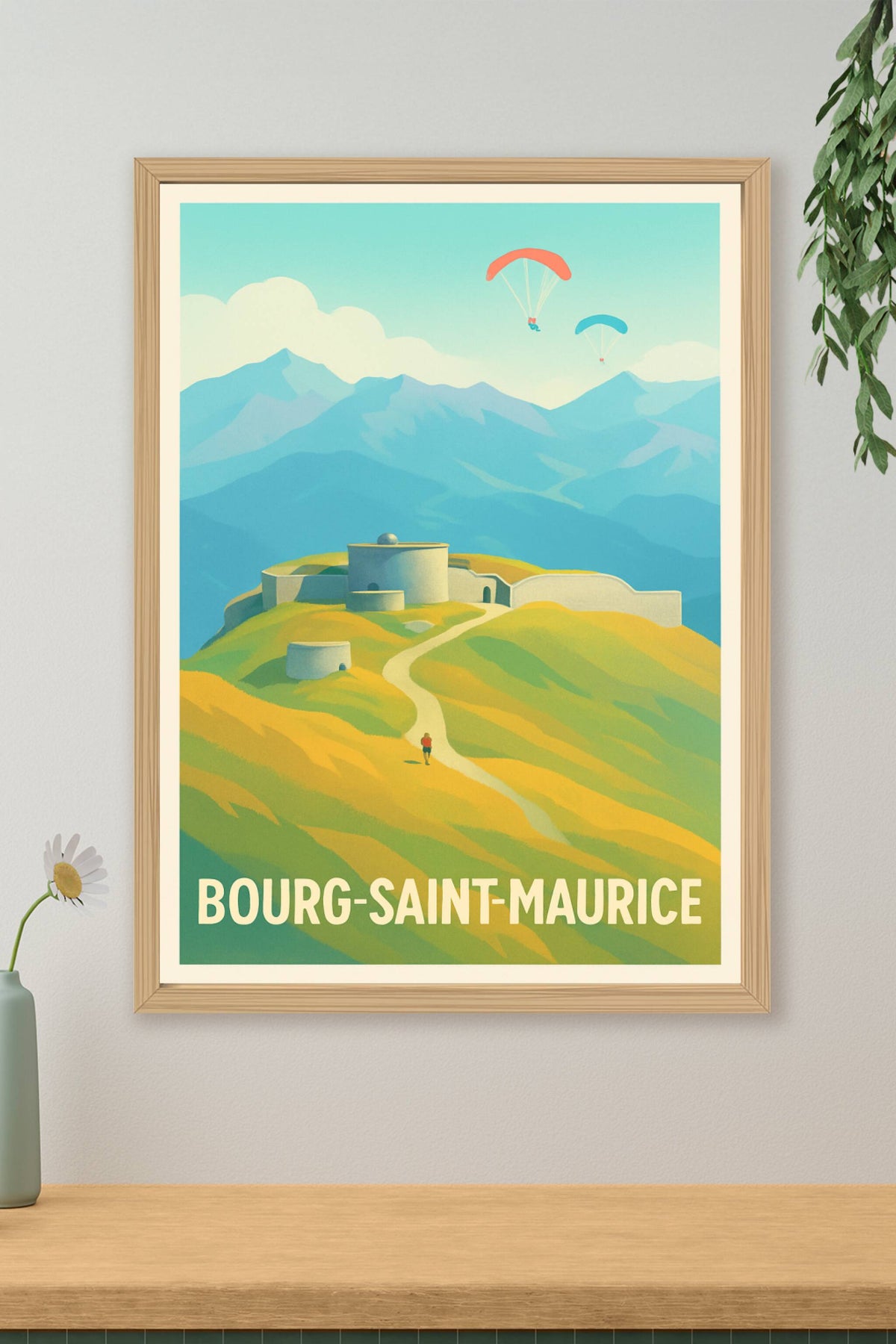 Affiche Bourg-Saint-Maurice — Évasion et nature en altitude · poster d'art de Bourg-Saint-Maurice