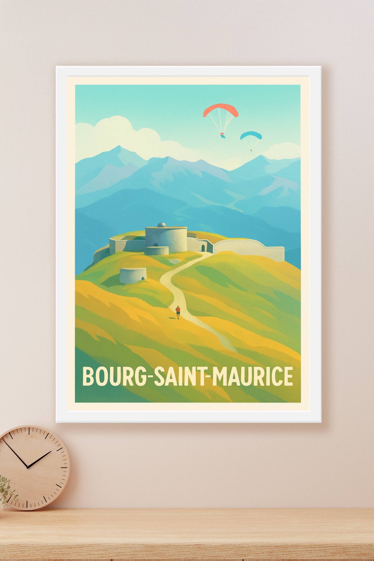 Affiche Bourg-Saint-Maurice — Évasion et nature en altitude · poster d'art de Bourg-Saint-Maurice