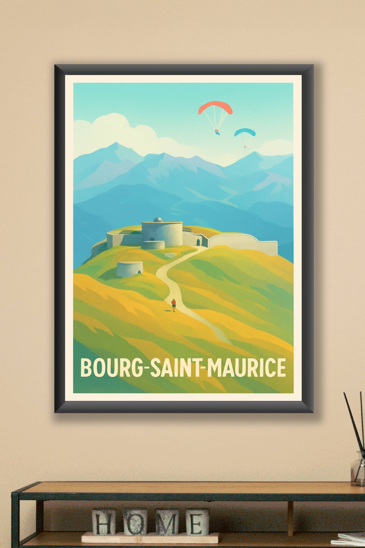 Affiche Bourg-Saint-Maurice — Évasion et nature en altitude · poster d'art de Bourg-Saint-Maurice
