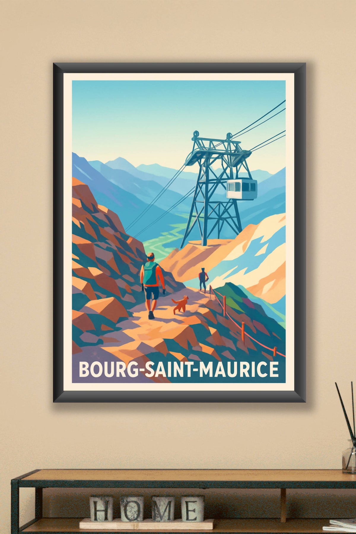 Affiche Bourg-Saint-Maurice — Escapade Montagnarde Authentique · poster d'art de Bourg-Saint-Maurice