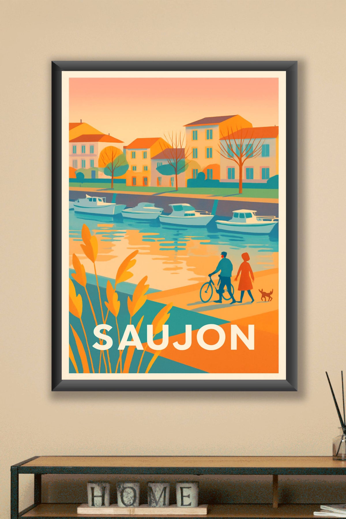 Affiche Saujon — Douceur et balade au fil de l'eau · poster d'art de Saujon