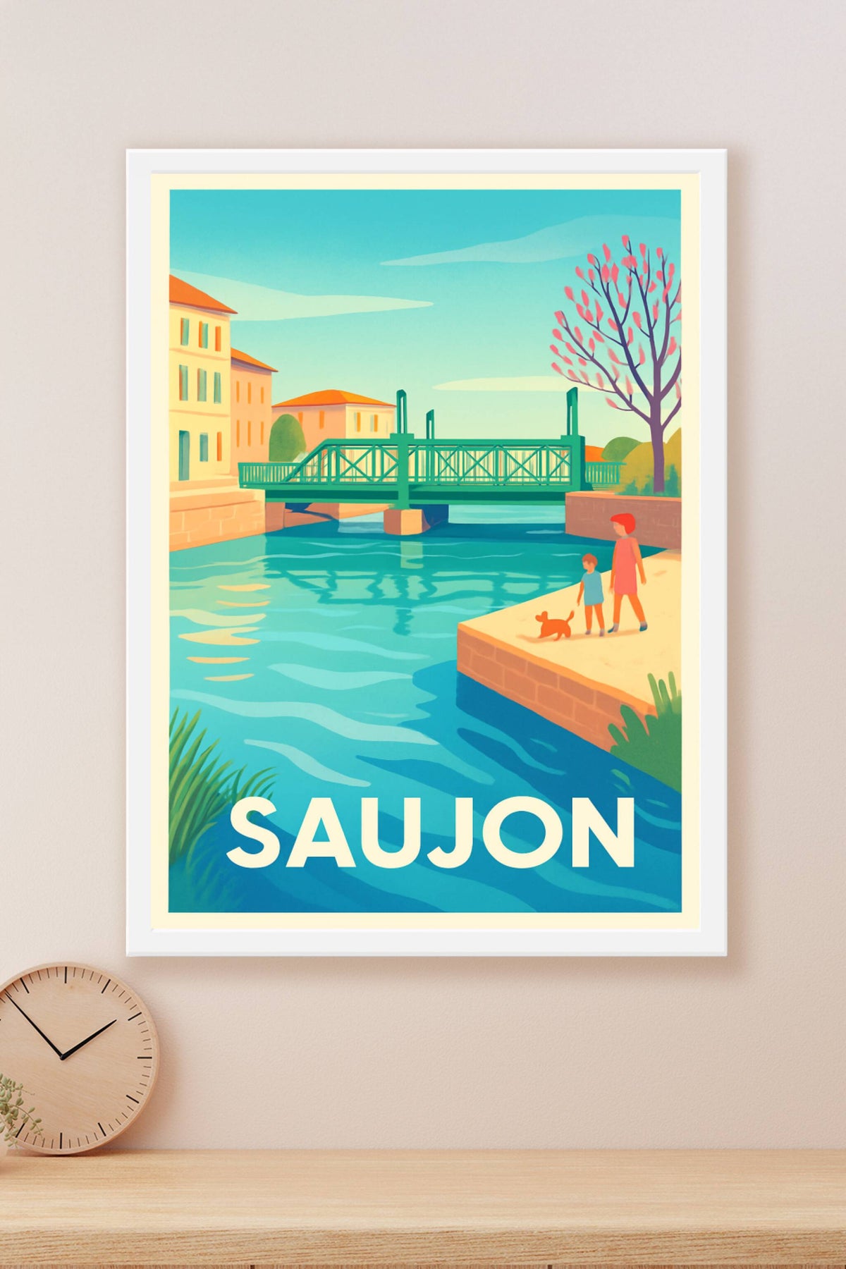 Affiche Saujon — Charme bucolique au fil de l'eau · poster d'art de Saujon