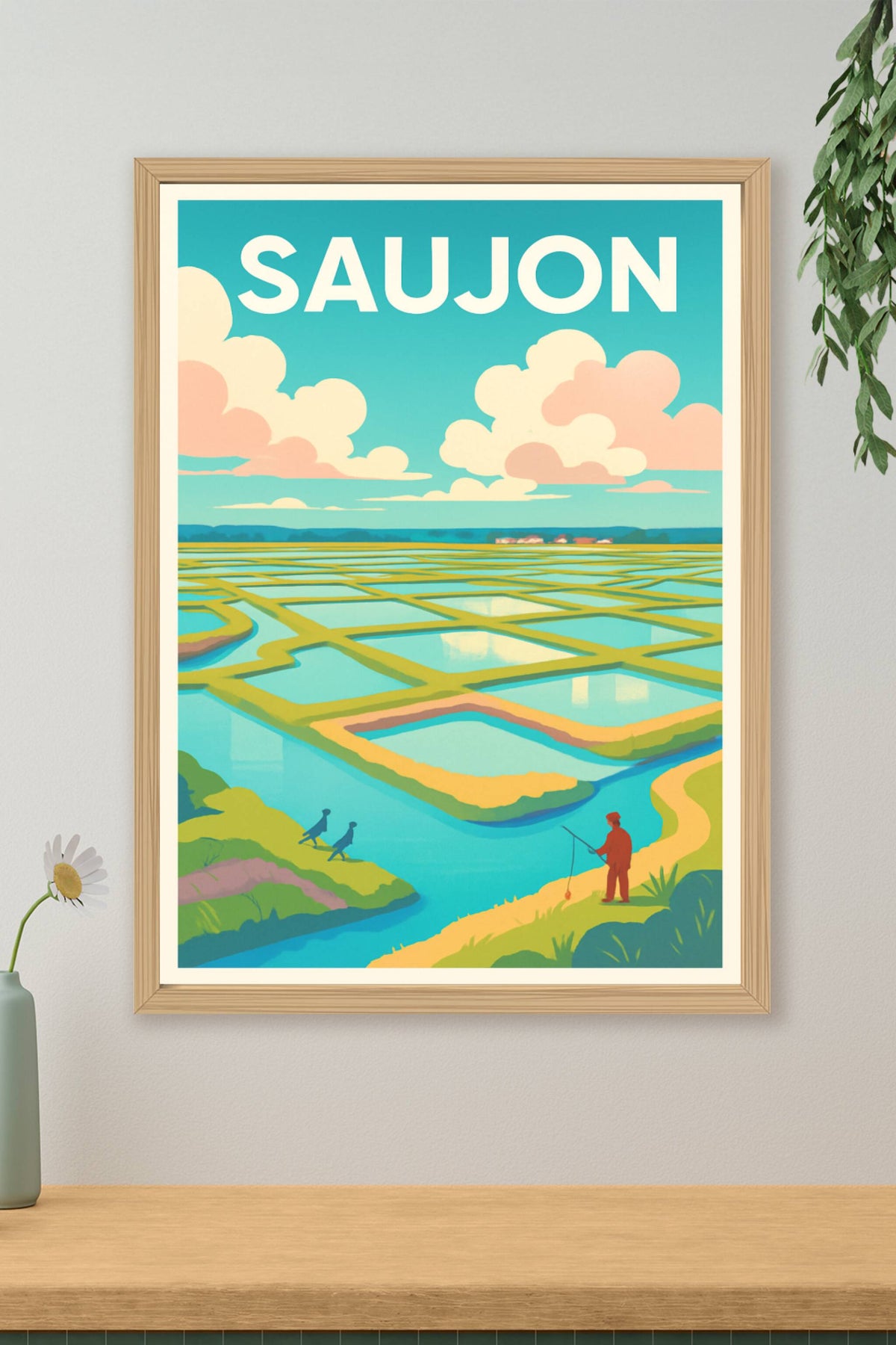 Affiche Saujon — Douceur de la nature en bord de marais · poster d'art de Saujon