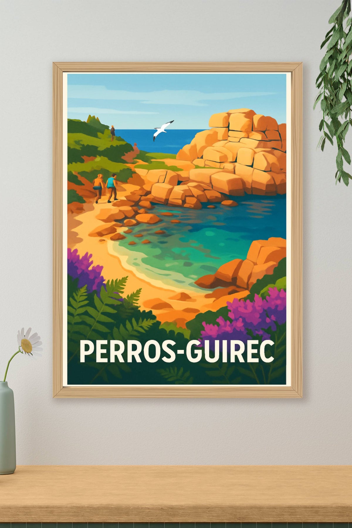 Affiche Perros-Guirec — Escapade bucolique sur la Côte de Granit Rose · poster d'art de Perros-Guirec