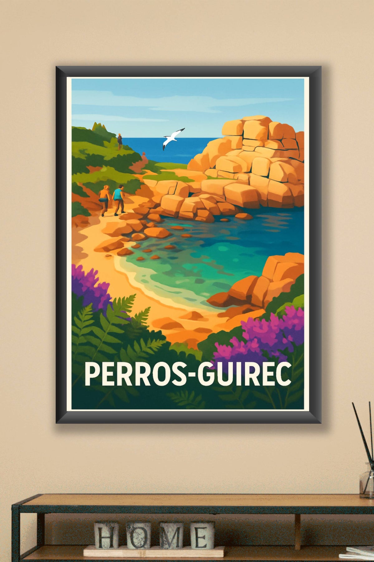 Affiche Perros-Guirec — Escapade bucolique sur la Côte de Granit Rose · poster d'art de Perros-Guirec