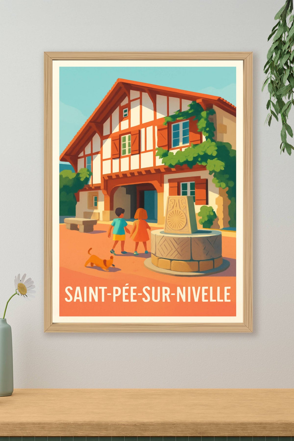 Affiche Saint-Pée-sur-Nivelle — Charme Basque et Harmonie Authentique · poster d'art de Saint-Pée-sur-Nivelle