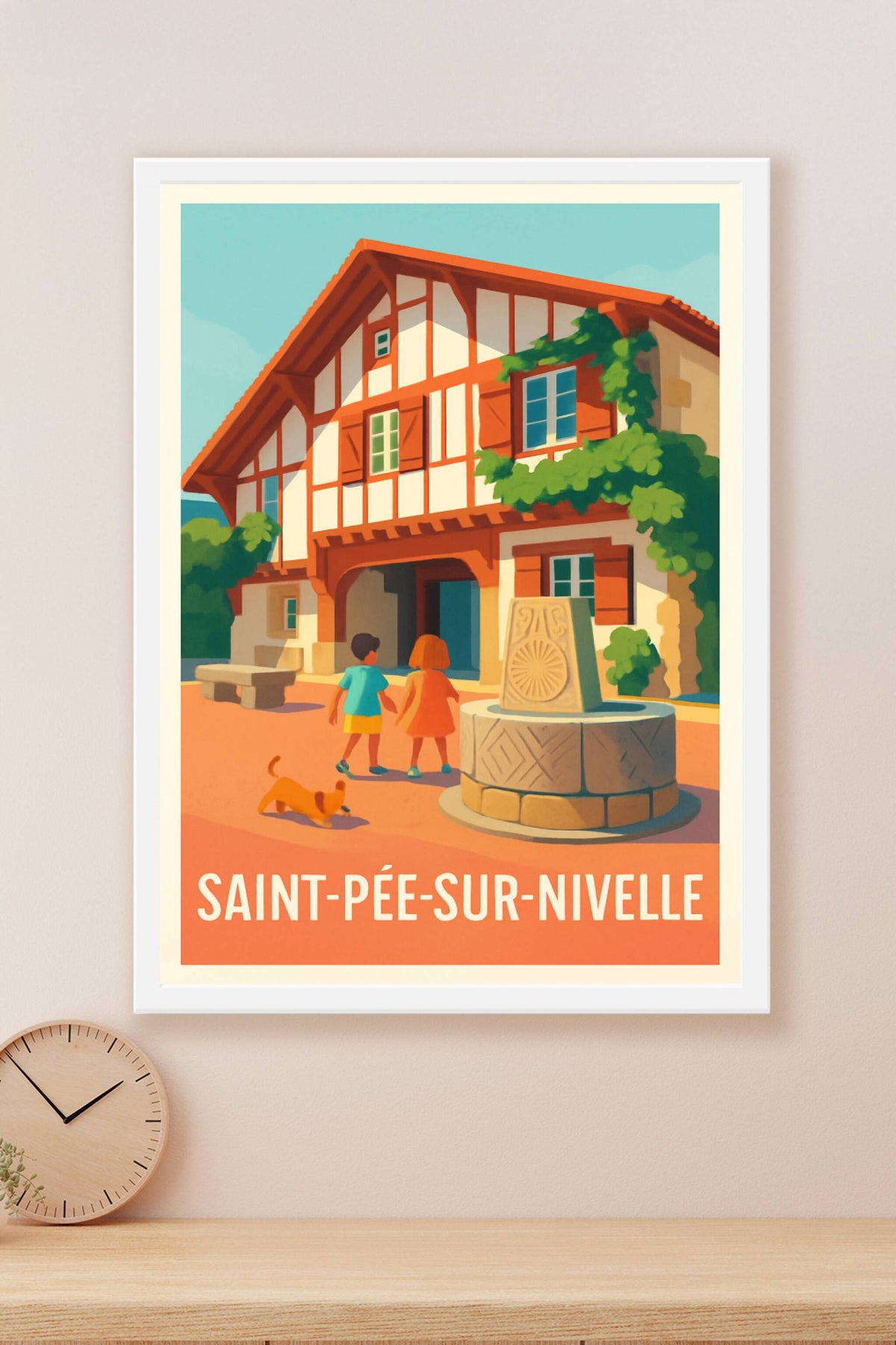 Affiche Saint-Pée-sur-Nivelle — Charme Basque et Harmonie Authentique · poster d'art de Saint-Pée-sur-Nivelle