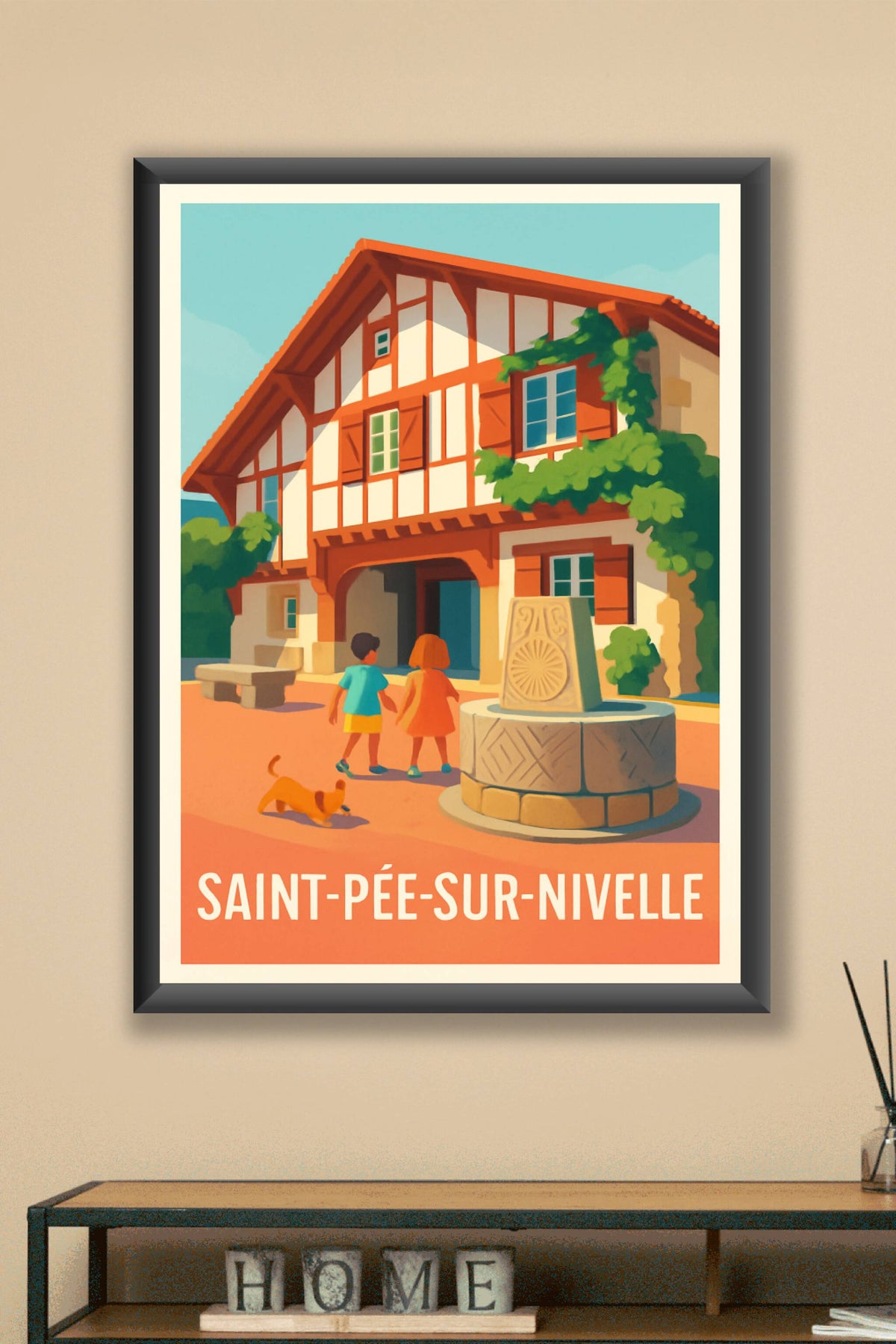 Affiche Saint-Pée-sur-Nivelle — Charme Basque et Harmonie Authentique · poster d'art de Saint-Pée-sur-Nivelle