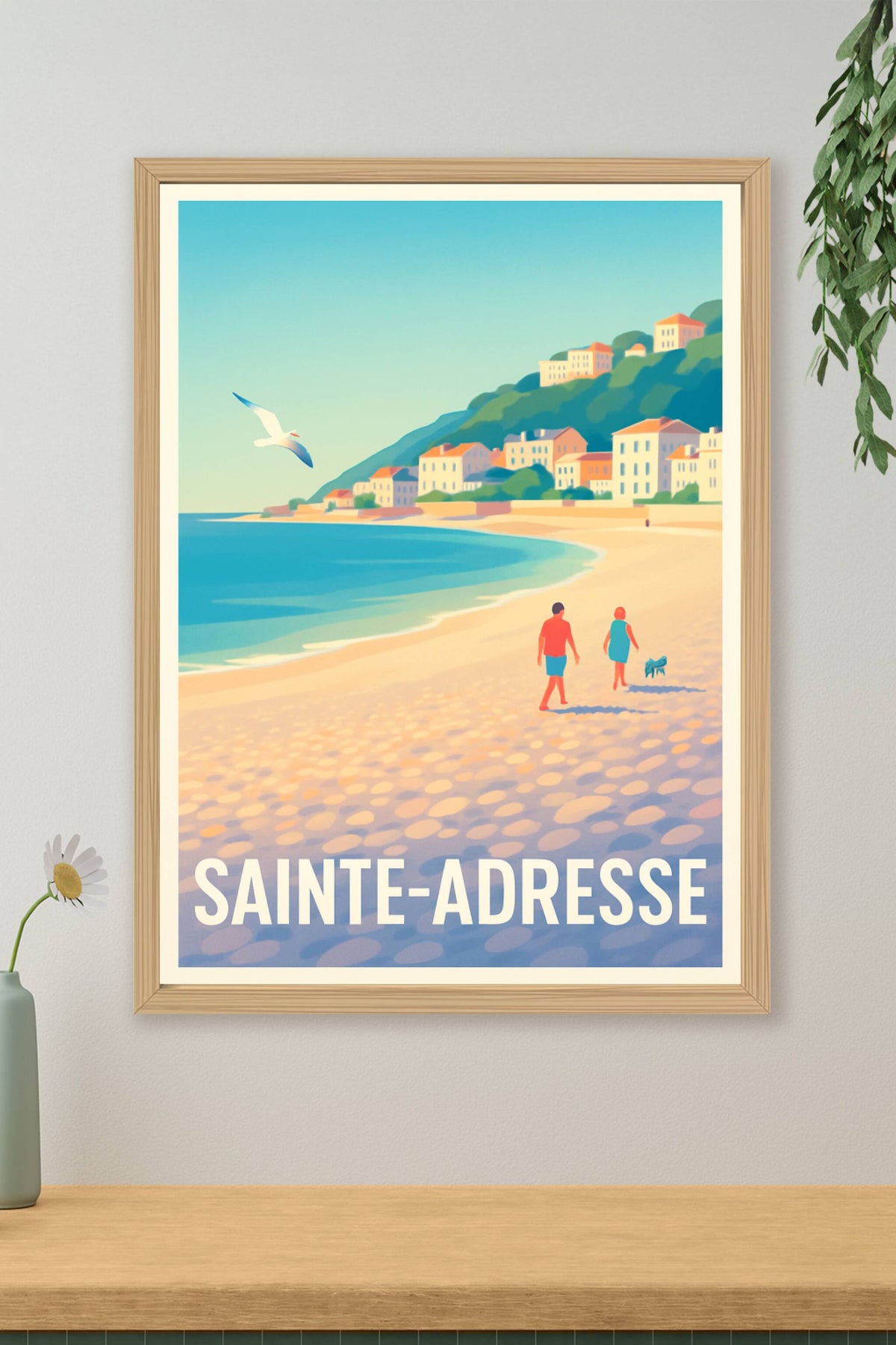 Affiche Sainte-Adresse — Promenade en bord de mer · poster d'art de Sainte-Adresse