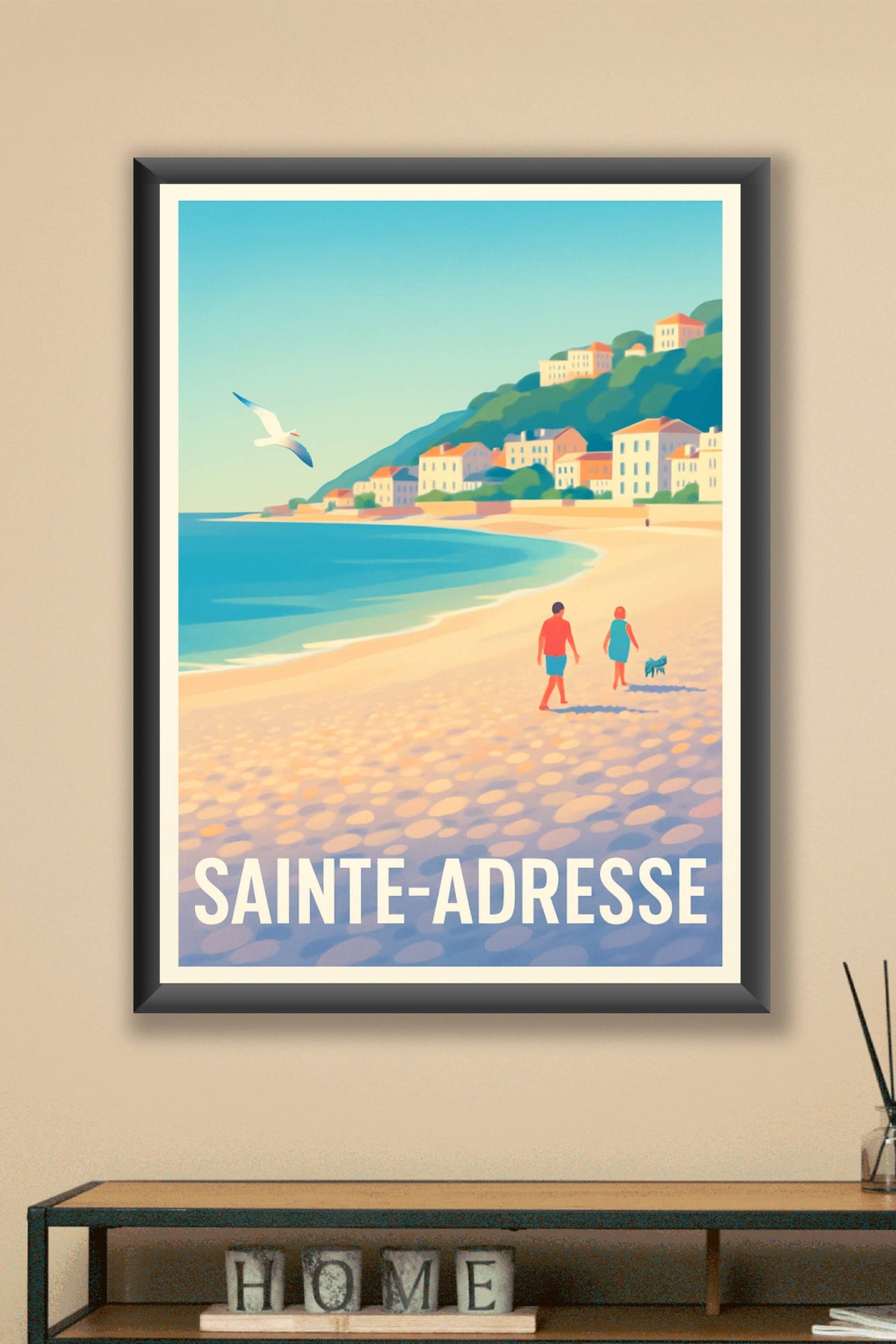 Affiche Sainte-Adresse — Promenade en bord de mer · poster d'art de Sainte-Adresse
