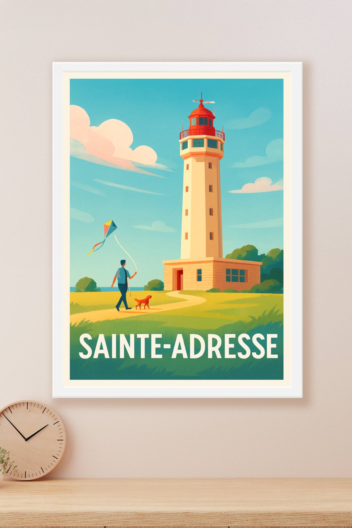 Affiche Sainte-Adresse — Le charme du phare et du bord de mer · poster d'art de Sainte-Adresse