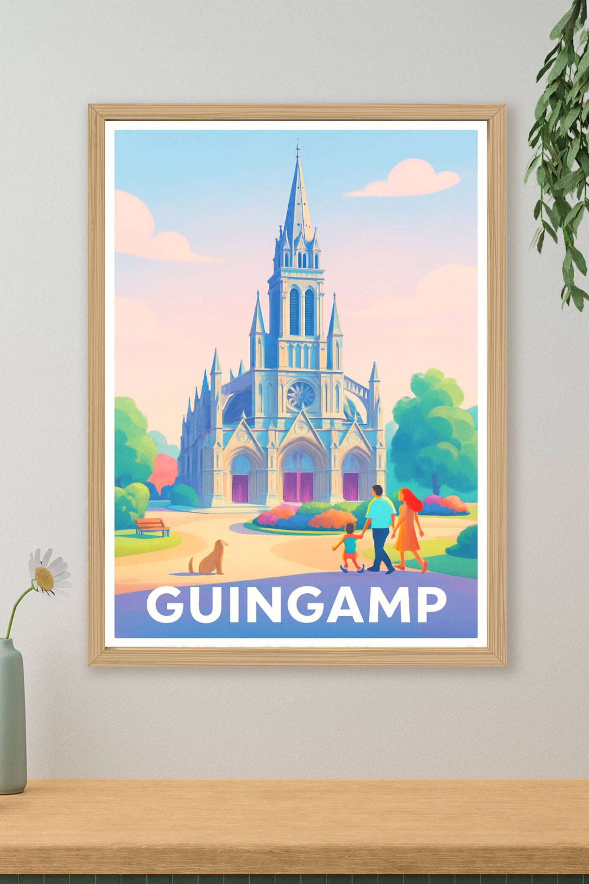Affiche Guingamp — Charme et sérénité bretonne · poster d'art de Guingamp