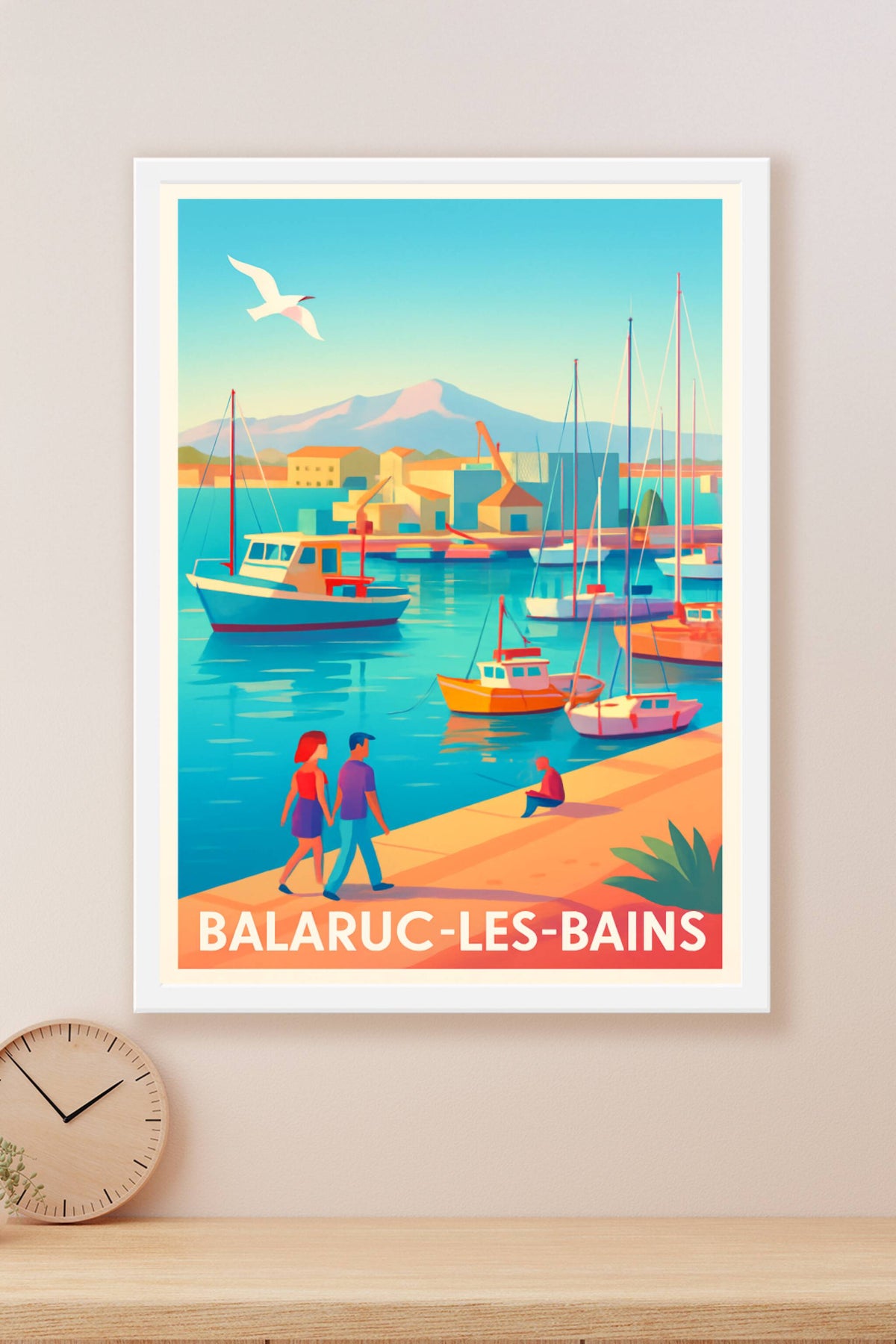 Affiche Balaruc-les-Bains — Escapade au bord de l'eau · poster d'art de Balaruc-les-Bains
