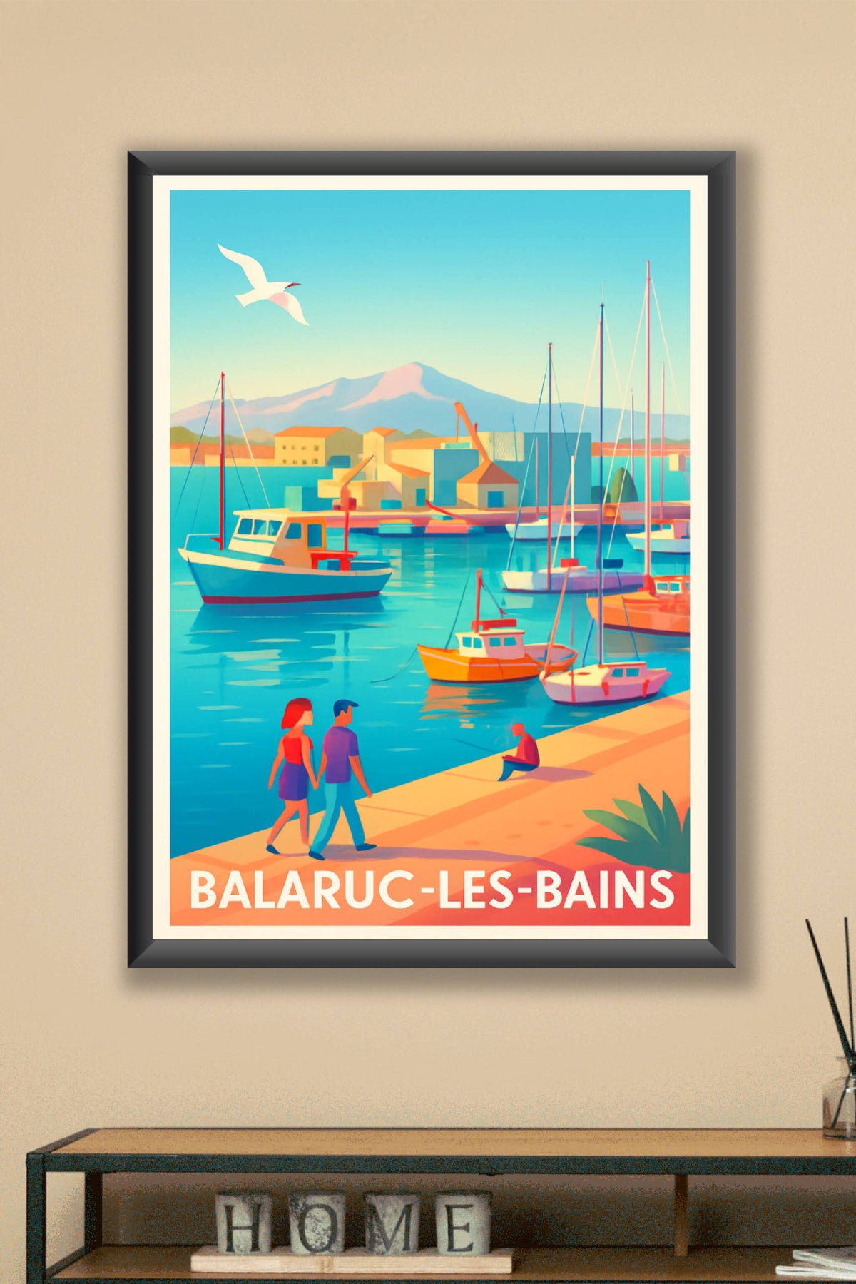 Affiche Balaruc-les-Bains — Escapade au bord de l'eau · poster d'art de Balaruc-les-Bains