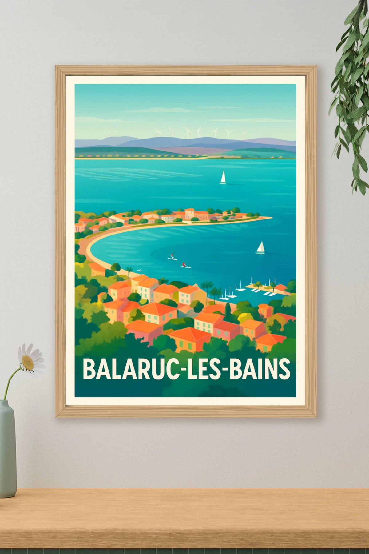 Affiche Balaruc-les-Bains — L'évasion en bord de lagune · poster d'art de Balaruc-les-Bains
