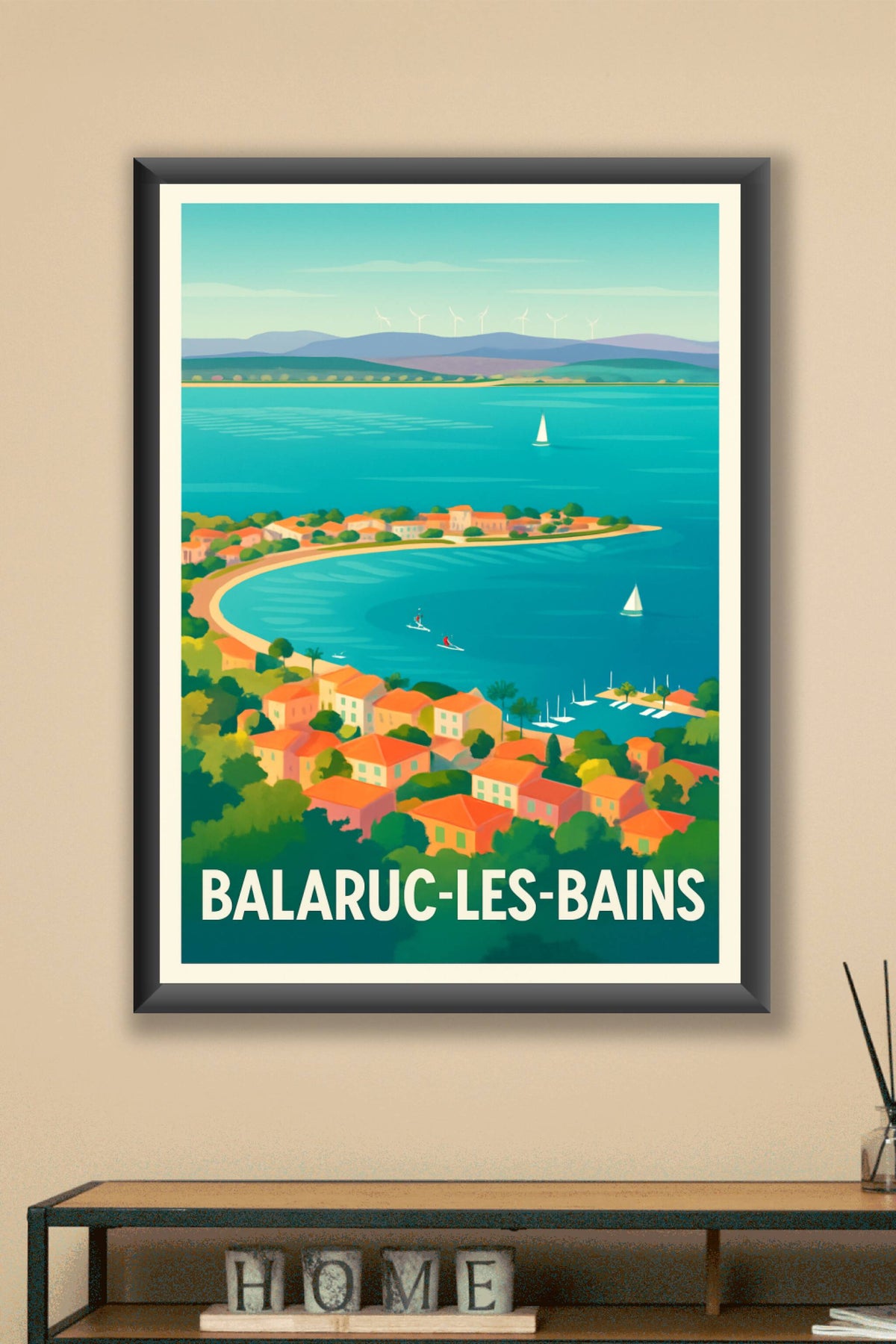 Affiche Balaruc-les-Bains — L'évasion en bord de lagune · poster d'art de Balaruc-les-Bains