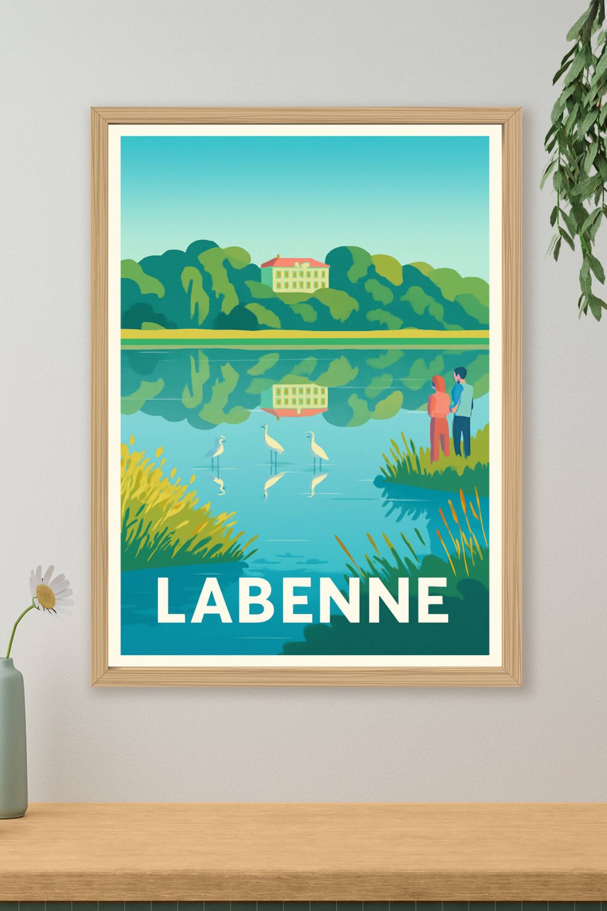Affiche Labenne — Escapade nature au bord de l'eau · poster d'art de Labenne