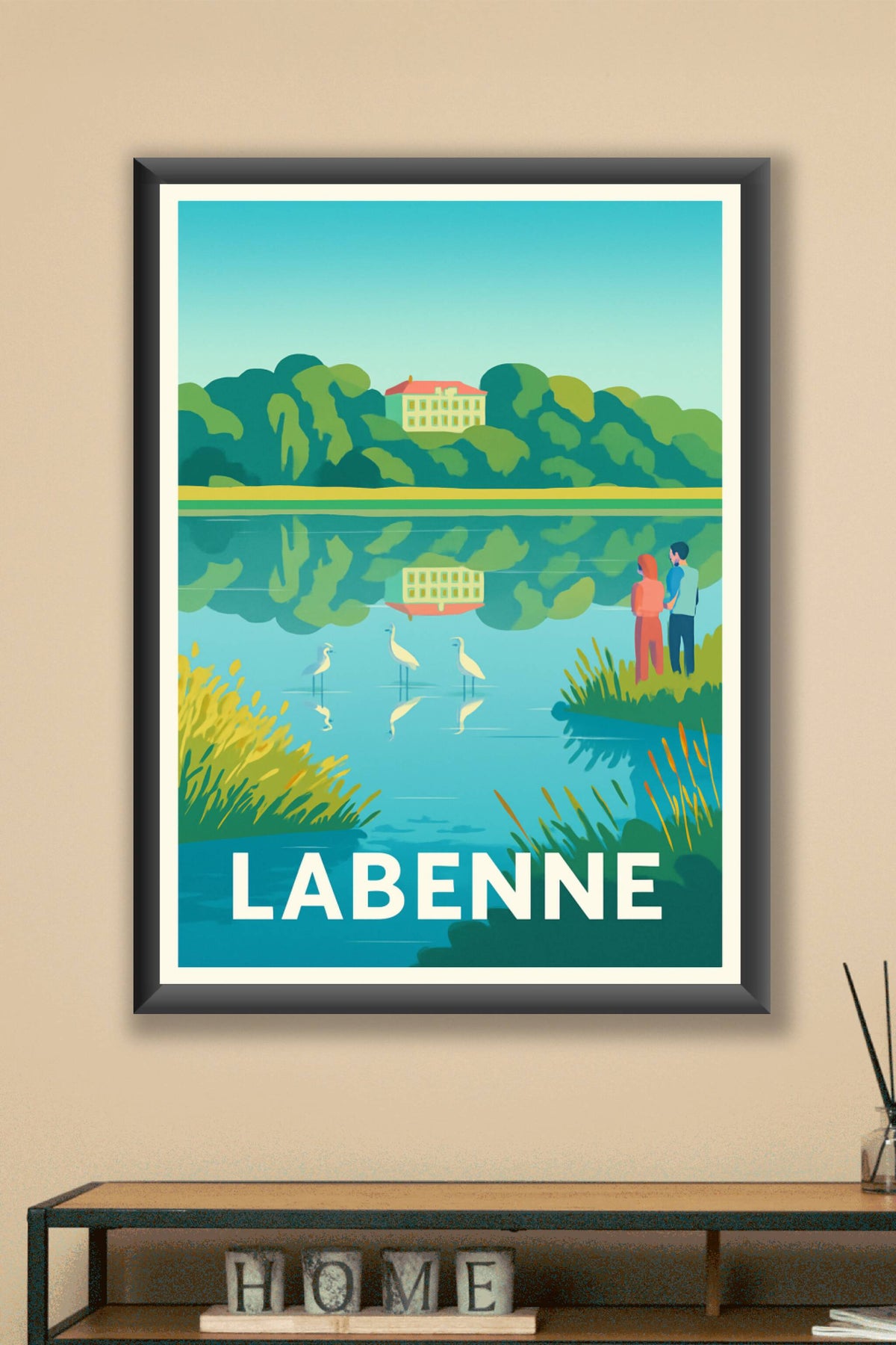 Affiche Labenne — Escapade nature au bord de l'eau · poster d'art de Labenne