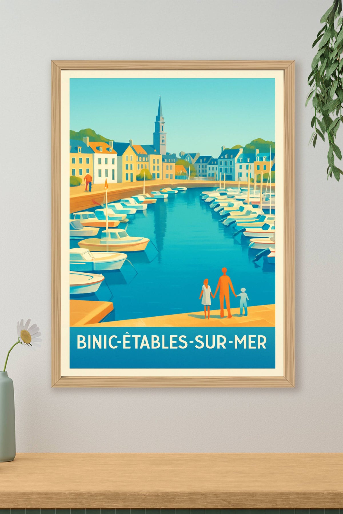 Affiche Binic-Étables-sur-Mer — Charme côtier et douceur de vie · poster d'art de Binic-Étables-sur-Mer