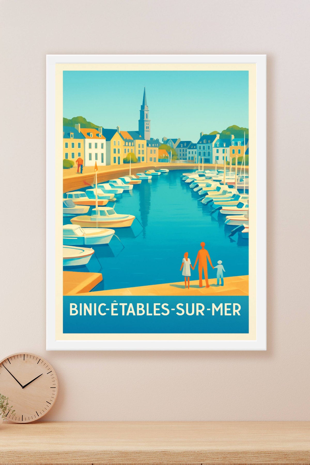 Affiche Binic-Étables-sur-Mer — Charme côtier et douceur de vie · poster d'art de Binic-Étables-sur-Mer