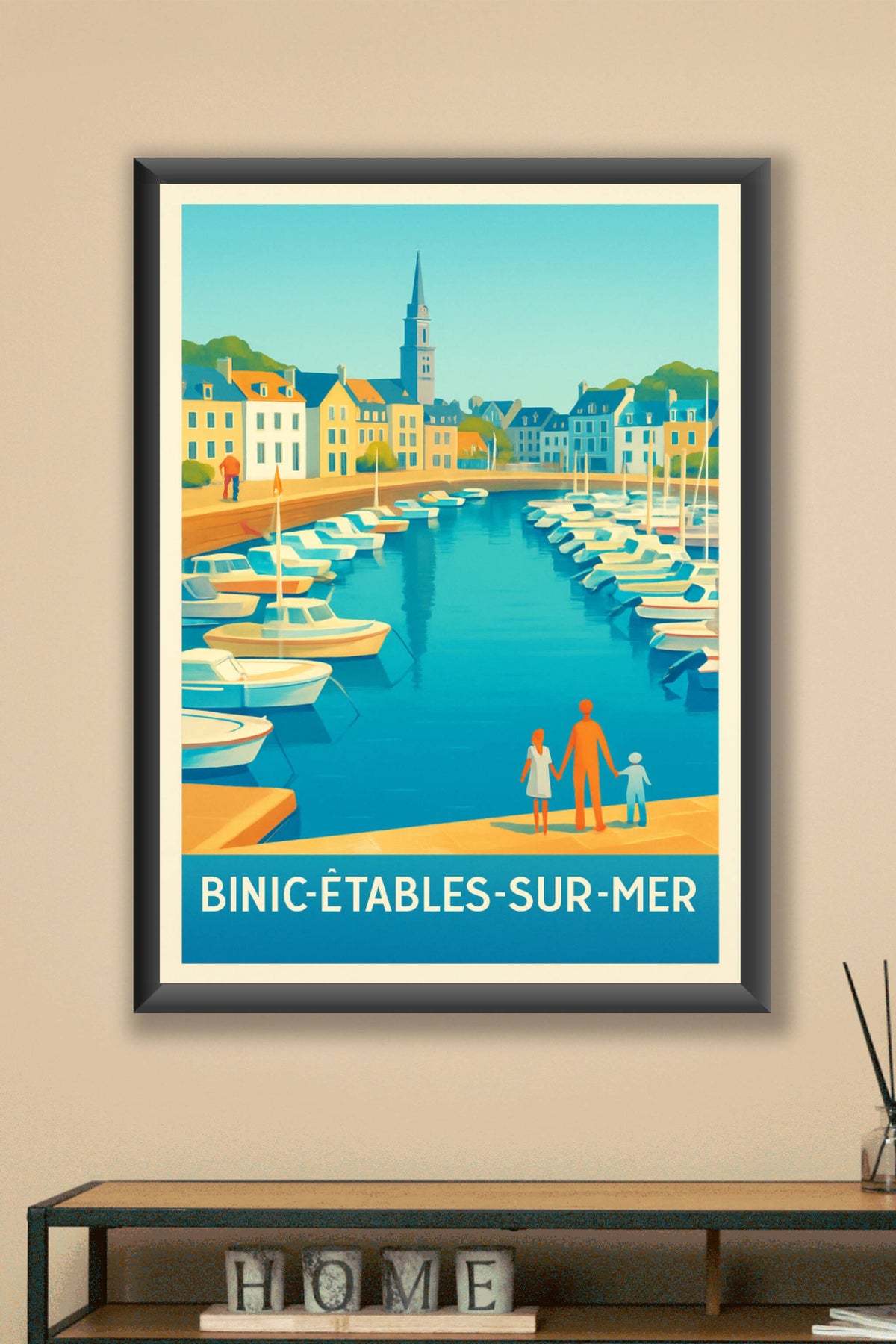 Affiche Binic-Étables-sur-Mer — Charme côtier et douceur de vie · poster d'art de Binic-Étables-sur-Mer