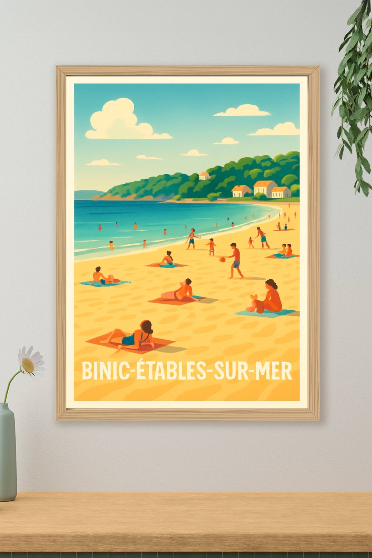 Affiche Binic-Étables-sur-Mer — Plages ensoleillées et détente bretonne · poster d'art de Binic-Étables-sur-Mer