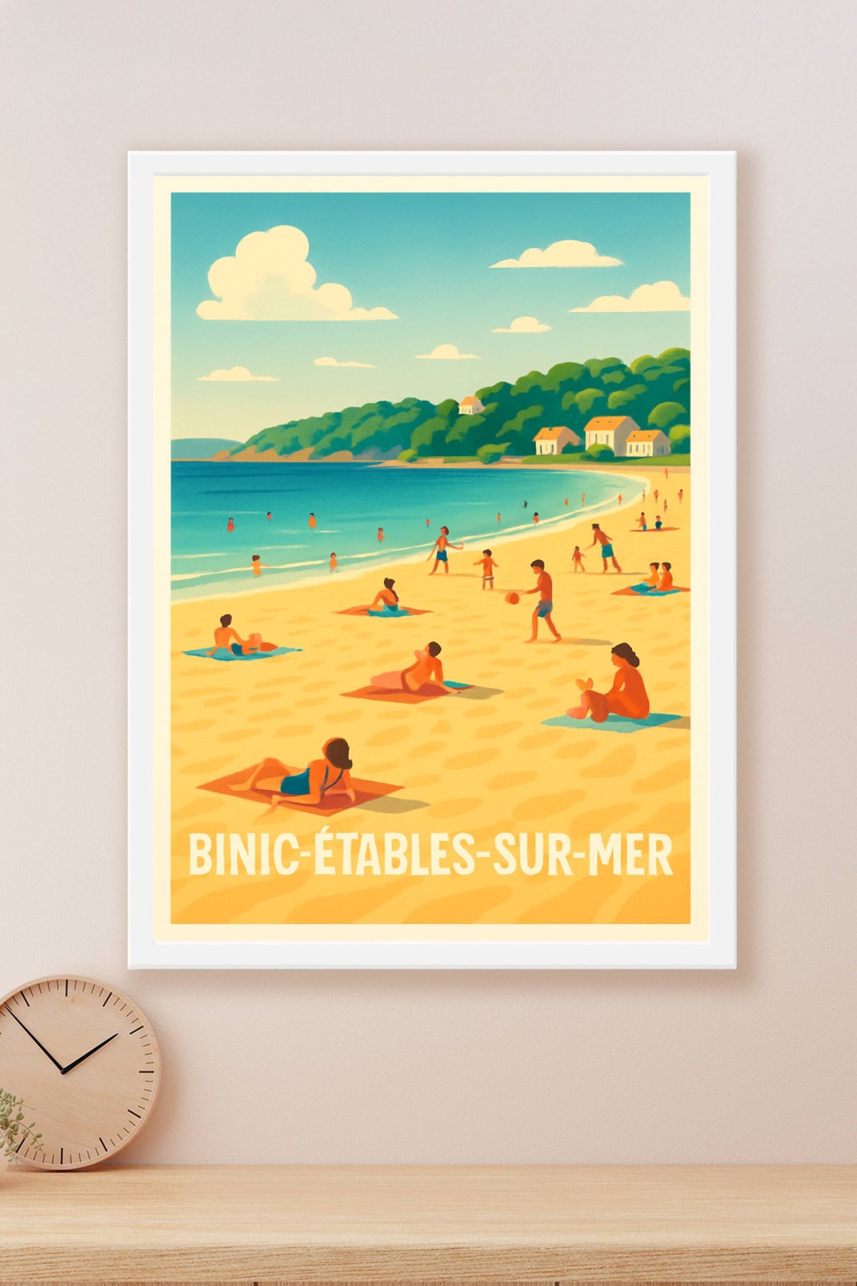Affiche Binic-Étables-sur-Mer — Plages ensoleillées et détente bretonne · poster d'art de Binic-Étables-sur-Mer