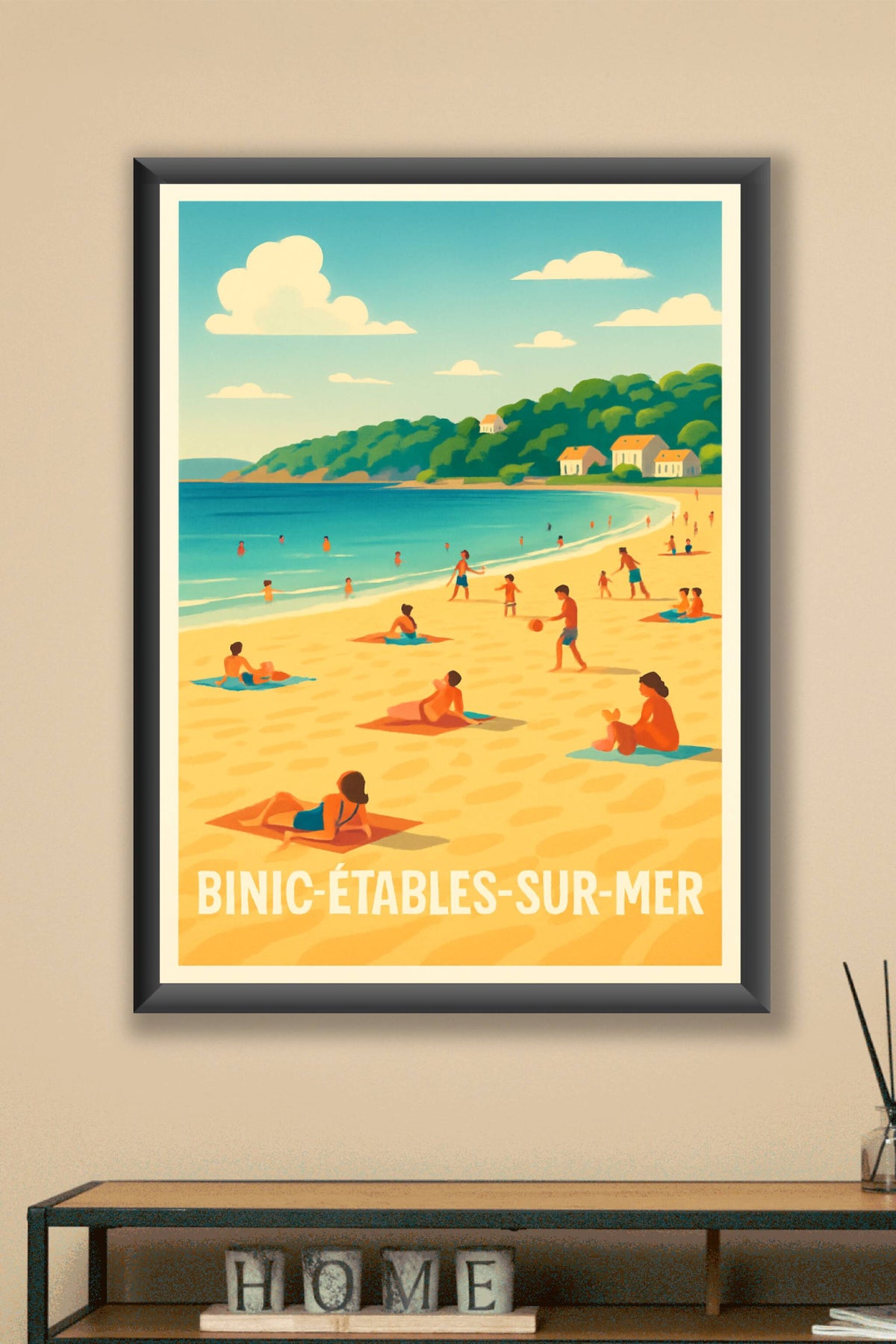 Affiche Binic-Étables-sur-Mer — Plages ensoleillées et détente bretonne · poster d'art de Binic-Étables-sur-Mer