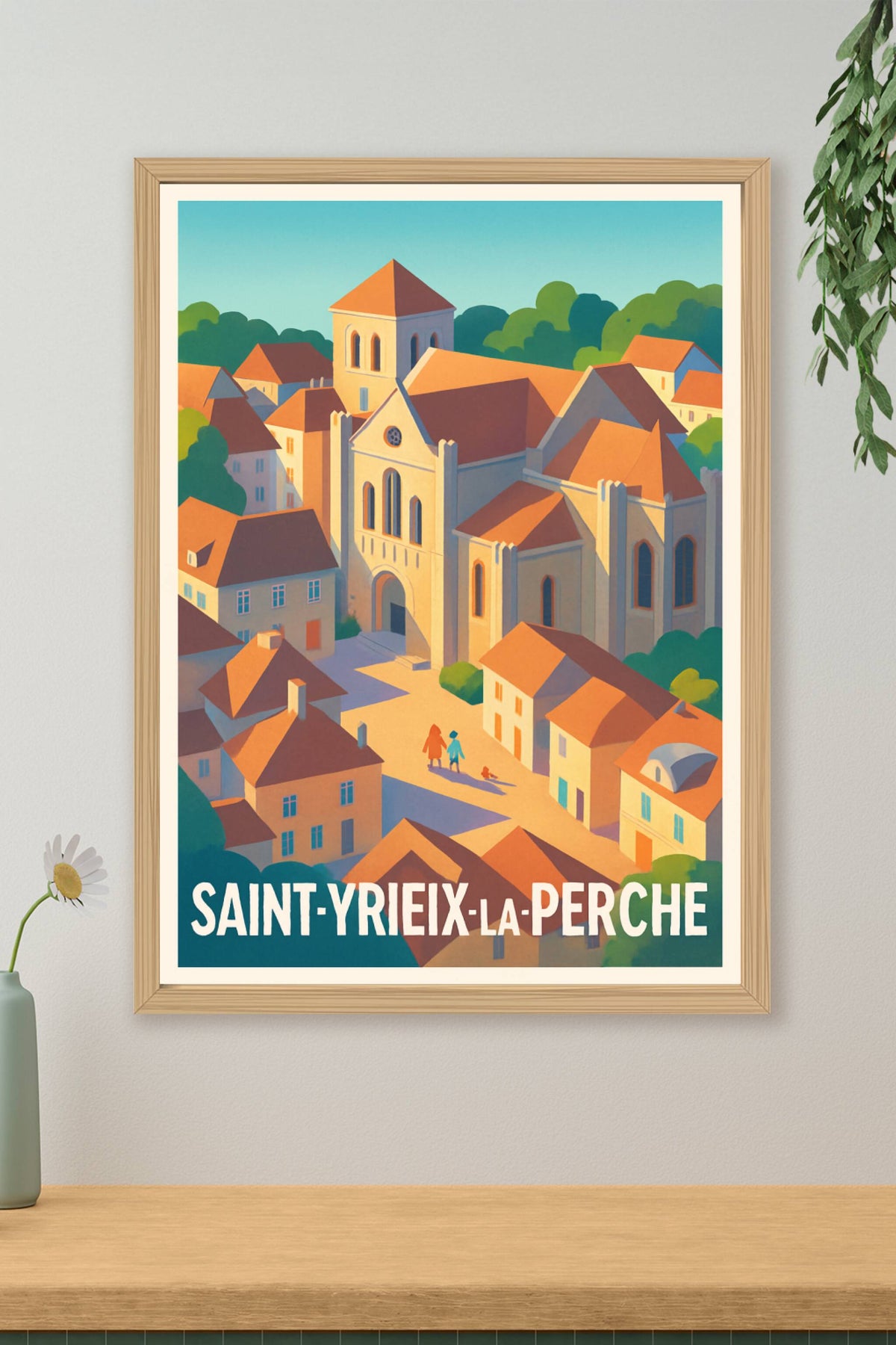 Affiche Saint-Yrieix-la-Perche — Charme intemporel du centre historique · poster d'art de Saint-Yrieix-la-Perche