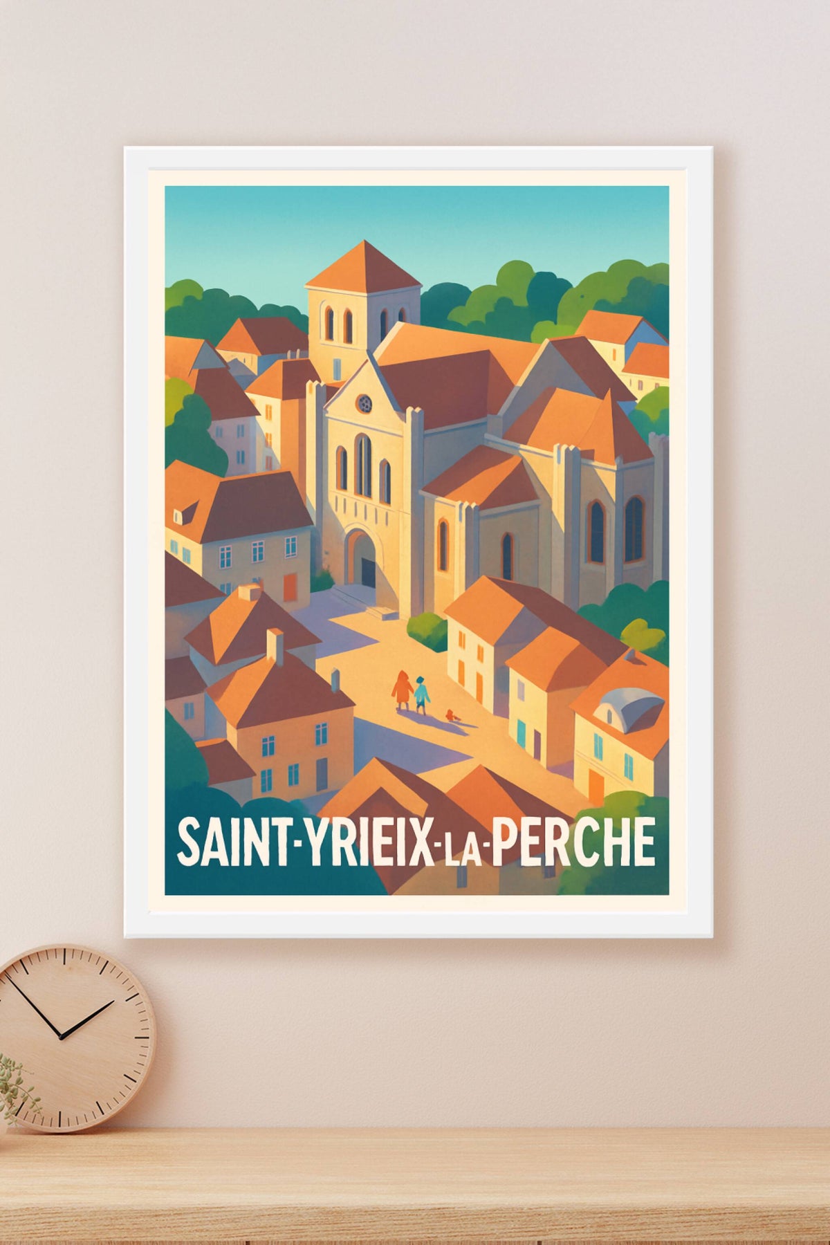 Affiche Saint-Yrieix-la-Perche — Charme intemporel du centre historique · poster d'art de Saint-Yrieix-la-Perche