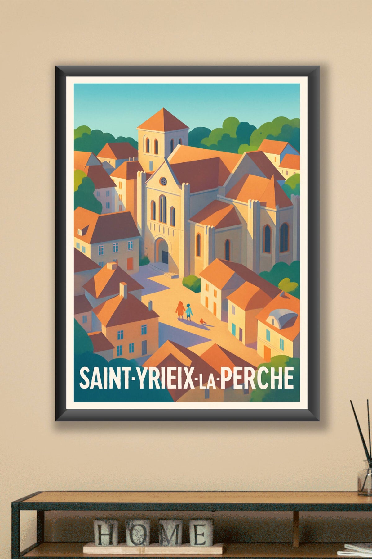 Affiche Saint-Yrieix-la-Perche — Charme intemporel du centre historique · poster d'art de Saint-Yrieix-la-Perche