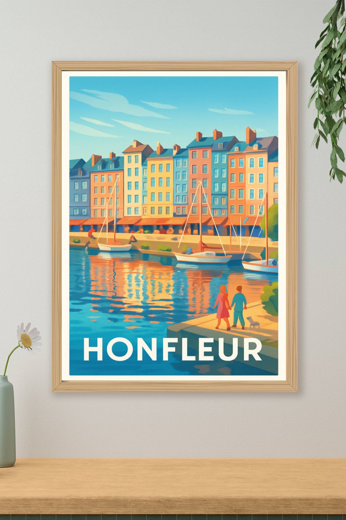 Affiche Honfleur — Charme et couleurs au bord de l'eau · poster d'art de Honfleur