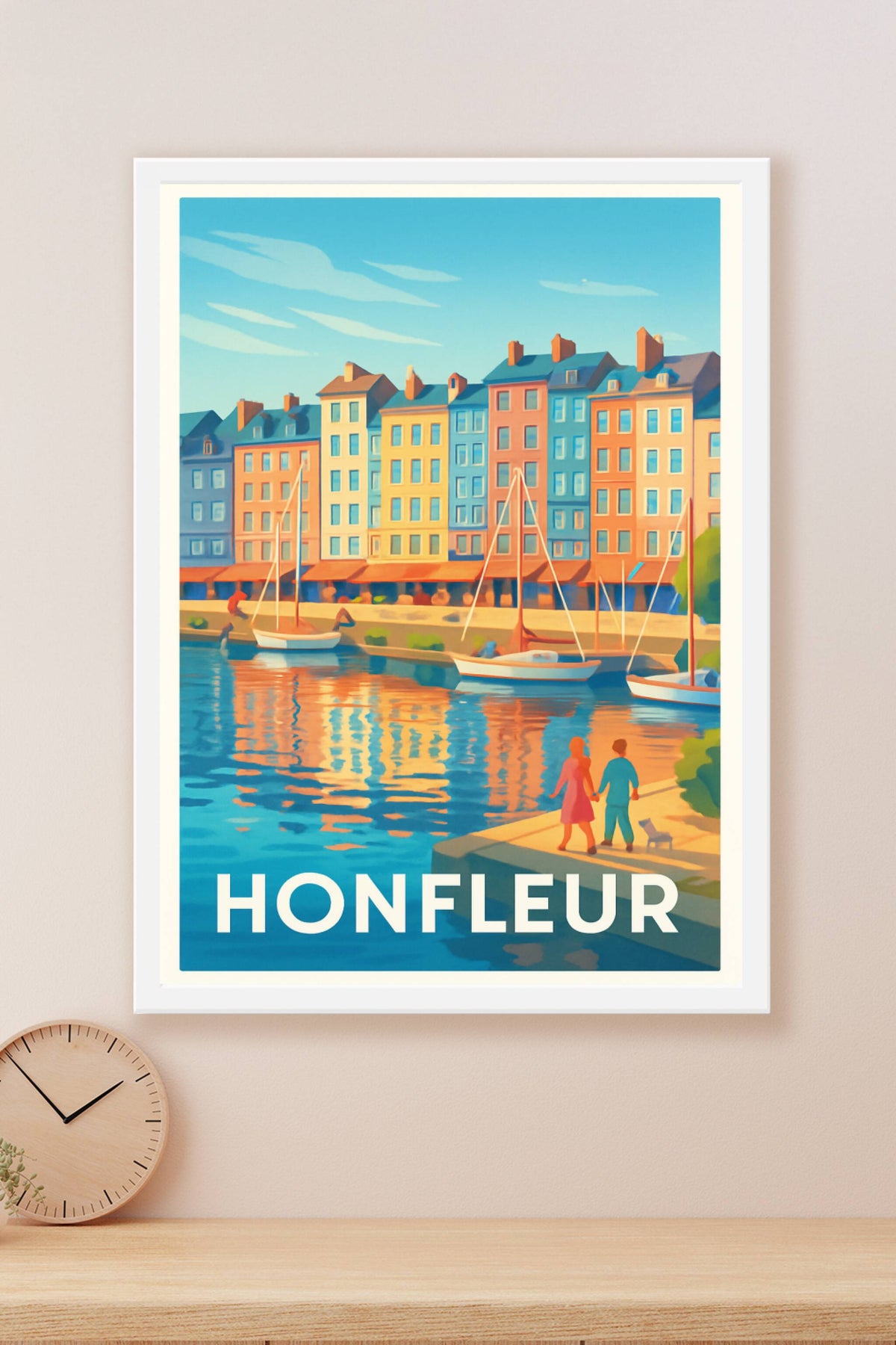Affiche Honfleur — Charme et couleurs au bord de l'eau · poster d'art de Honfleur