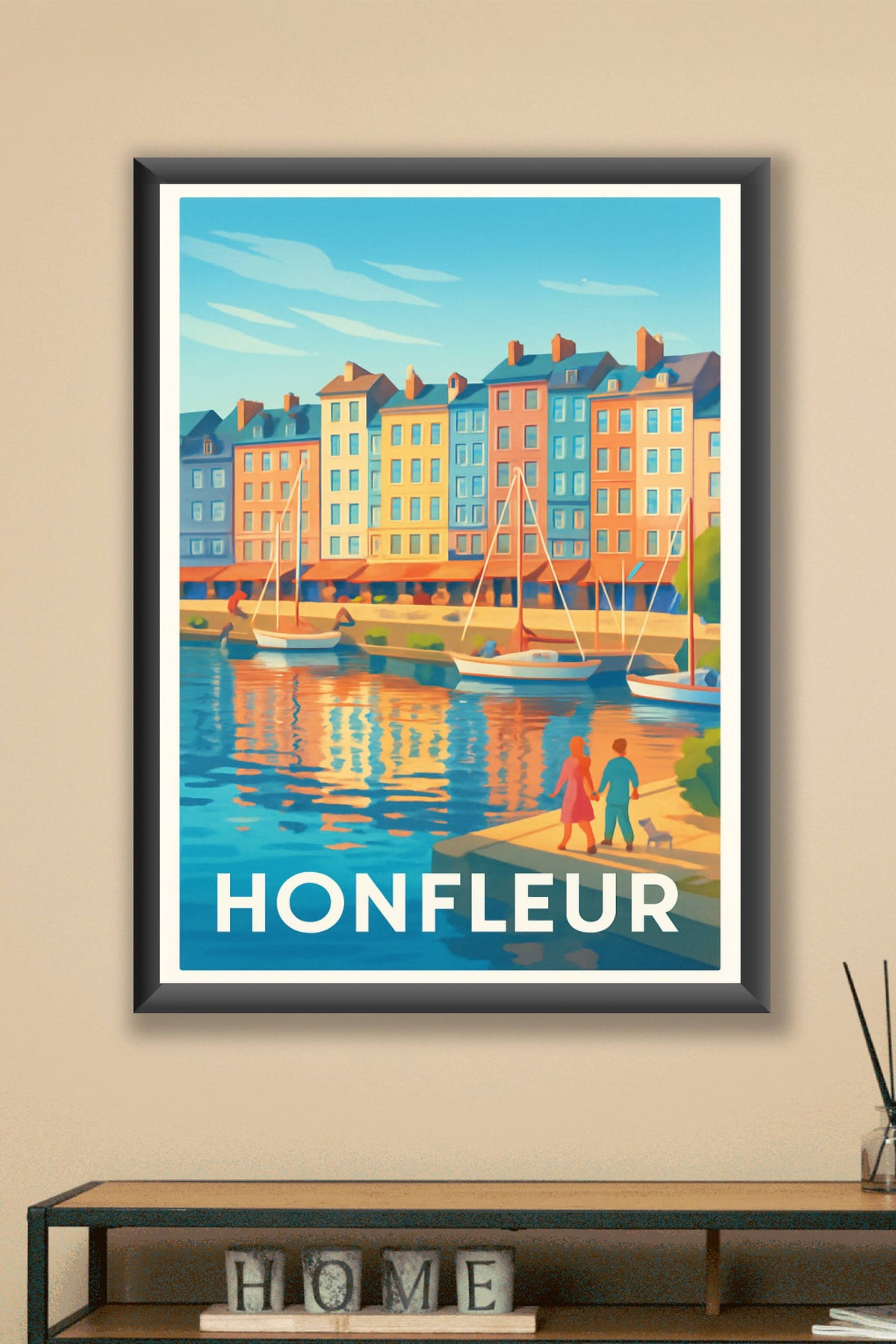 Affiche Honfleur — Charme et couleurs au bord de l'eau · poster d'art de Honfleur