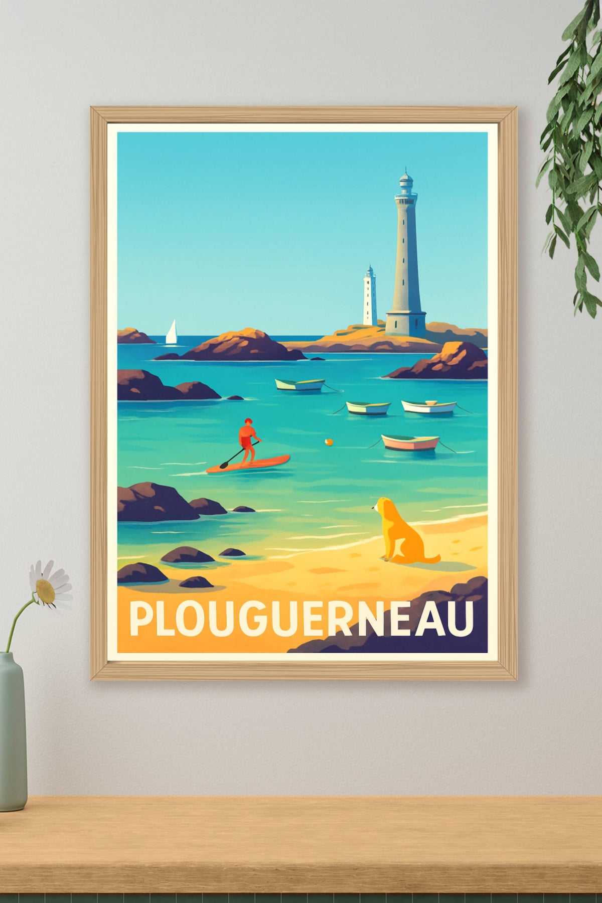 Affiche Plouguerneau — Évasion maritime entre phares et criques · poster d'art de Plouguerneau