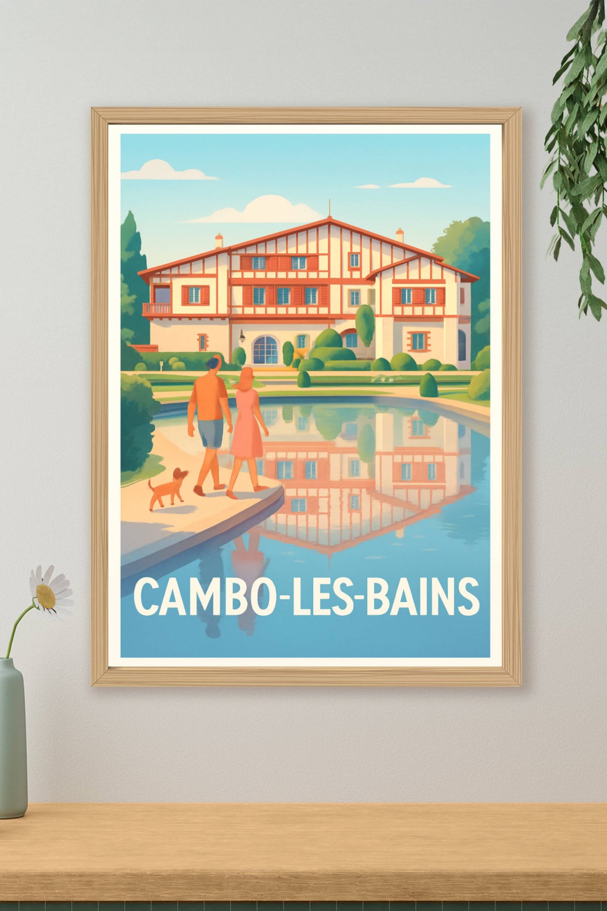 Affiche Cambo-les-Bains — Charme et sérénité au Pays Basque · poster d'art de Cambo-les-Bains