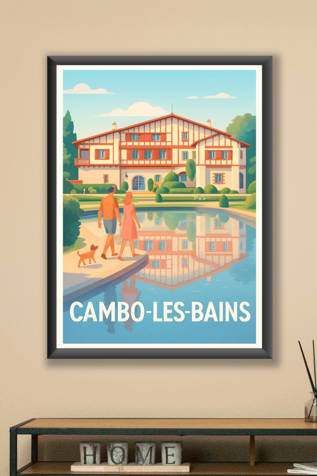 Affiche Cambo-les-Bains — Charme et sérénité au Pays Basque · poster d'art de Cambo-les-Bains