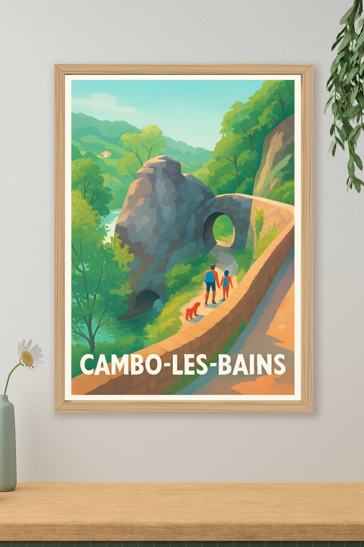 Affiche Cambo-les-Bains — Balade au cœur de la nature · poster d'art de Cambo-les-Bains