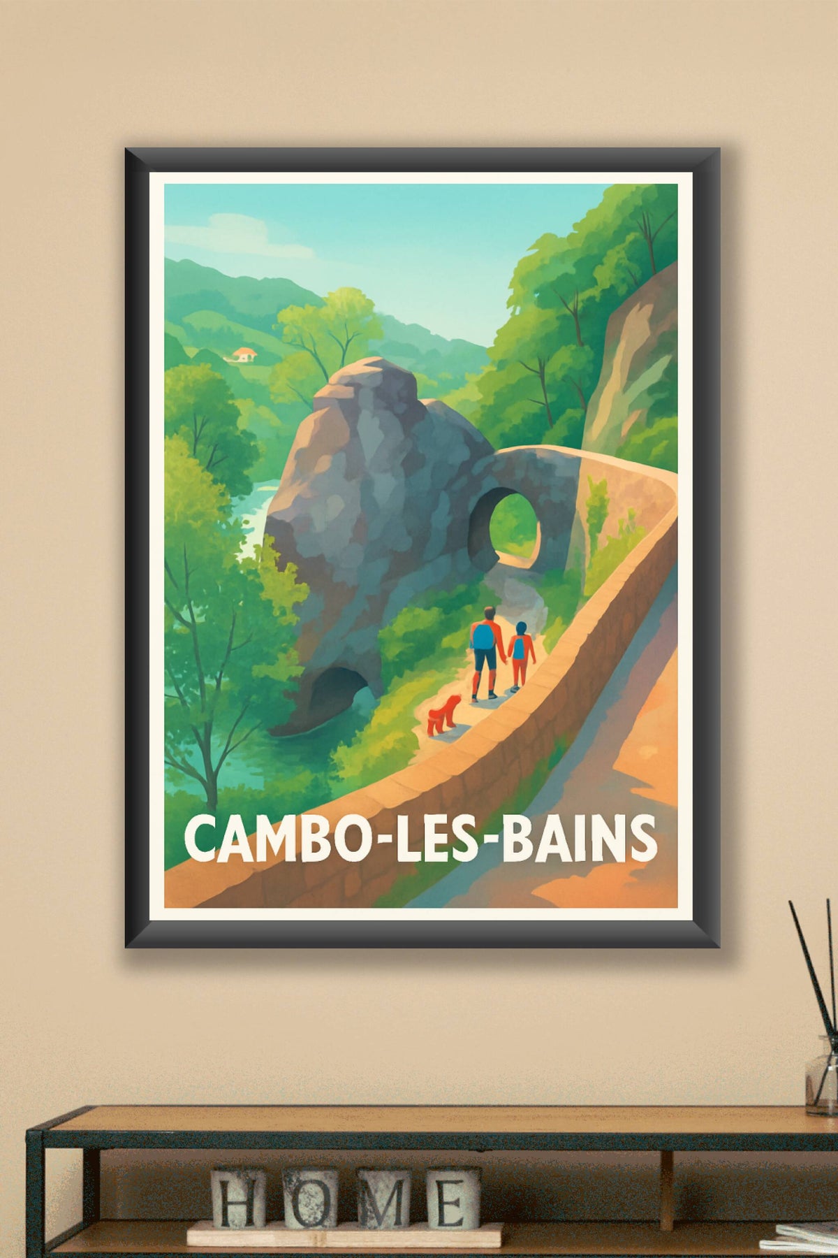 Affiche Cambo-les-Bains — Balade au cœur de la nature · poster d'art de Cambo-les-Bains