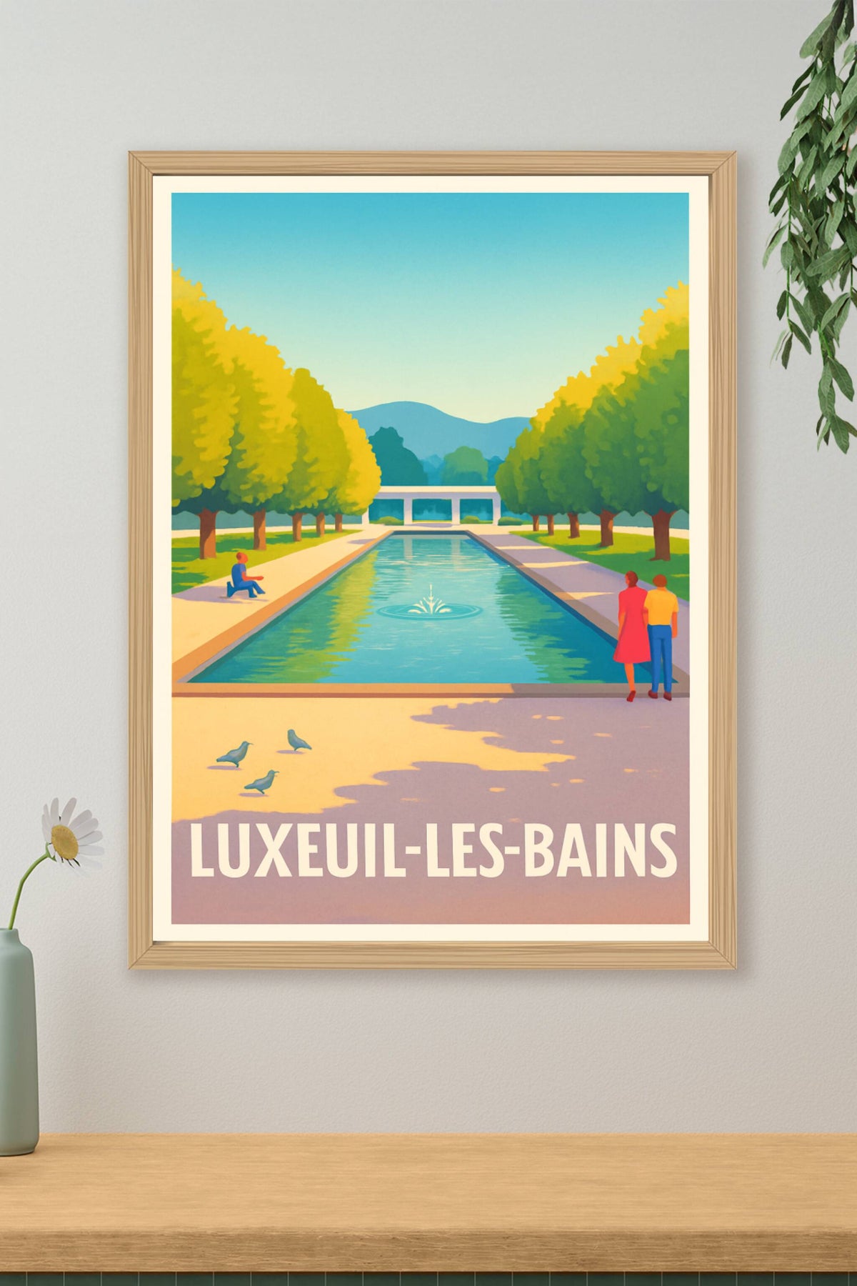 Affiche Luxeuil-les-Bains — Évasion et sérénité au cœur des jardins · poster d'art de Luxeuil-les-Bains