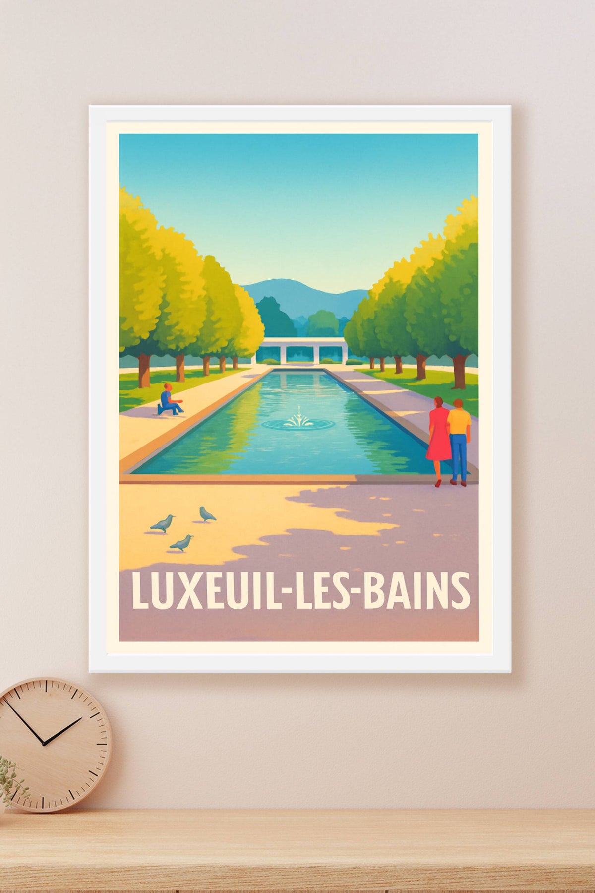 Affiche Luxeuil-les-Bains — Évasion et sérénité au cœur des jardins · poster d'art de Luxeuil-les-Bains