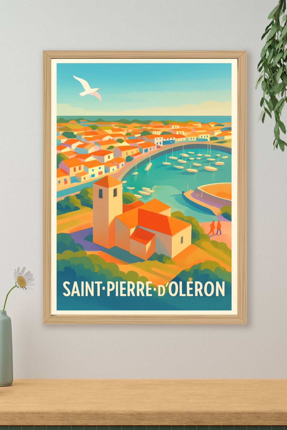 Affiche Saint-Pierre-d'Oléron — Charme et sérénité insulaire · poster d'art de Saint-Pierre-d'Oléron