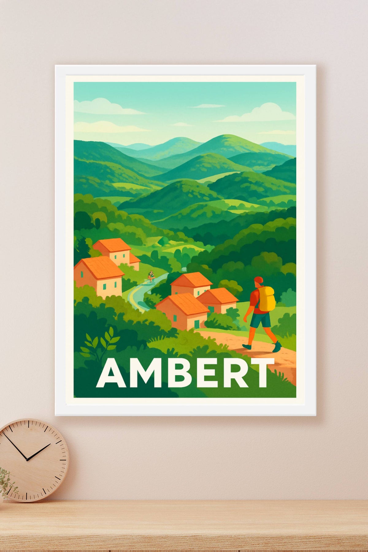 Affiche Ambert — Évasion au cœur des montagnes verdoyantes · poster d'art de Ambert