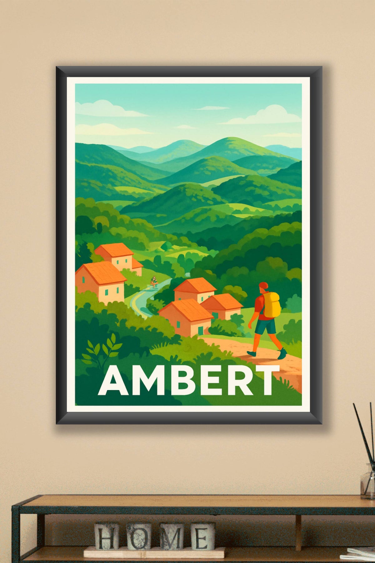 Affiche Ambert — Évasion au cœur des montagnes verdoyantes · poster d'art de Ambert