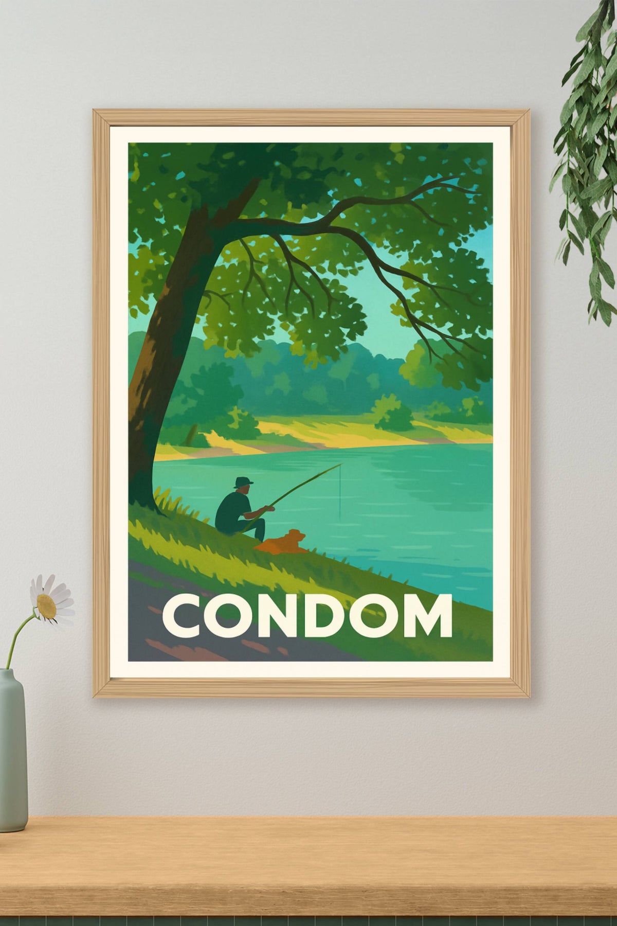 Affiche Condom — Sérénité au bord de l'eau · poster d'art de Condom